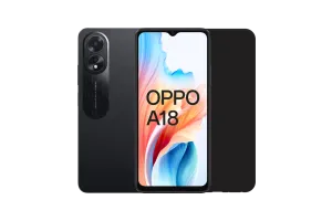 OPPO A18 128GB Zwart 4G + Just in Case Back Cover Zwart