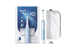 Oral-B iO Series 3S Elektrische Tandenborstel - Met 1 Opzetborstel, 1 Magnetisch Etui & 1 opzetborstelhouder - Lichtblauw