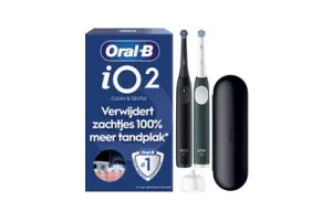 Oral-B iO2 Elektrische Tandenborstels - Night Black &amp; Forest Green - 2 stuks