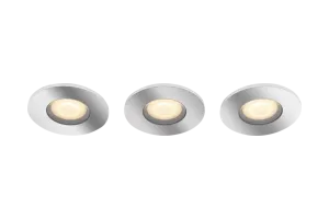 Philips Hue Adore badkamerinbouwspot White Ambiance - rond - Chroom 3-pack + dimmer