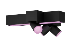 Philips Hue Centris Opbouwspot White and Color - Zwart - Kruisvorm - 3-spots