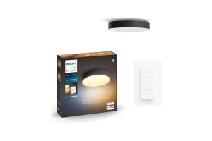 Philips Hue Enrave M plafondlamp White Ambiance Zwart Philips Hue Enrave M plafondlamp White Ambiance Zwart