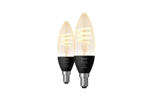 Philips Hue Filamentlamp White Ambiance kaarslamp E14 2-pack
