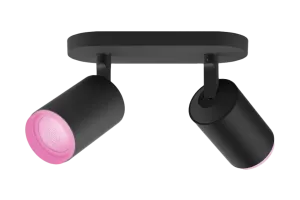 Philips Hue Fugato Opbouwspot White and Color - Zwart - 2-spots