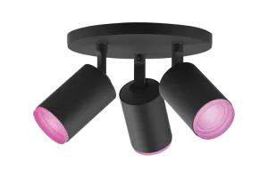 Philips Hue Fugato Opbouwspot White and Color - Zwart - 3-spots