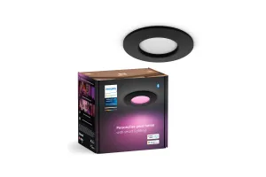 Philips Hue inbouwspot Slim - White and color - 90mm - zwart Philips Hue inbouwspot Slim - White and color - 90mm - zwart