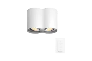 Philips Hue Pillar Opbouwspot White Ambiance - Wit - 2-spots + Dimmer