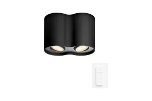 Philips Hue Pillar Opbouwspot White Ambiance - Zwart - 2-spots + Dimmer