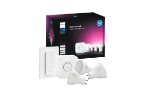Philips Hue White and Color GU10 Starter Pack - 3 lampen + Bridge + Dimmer
