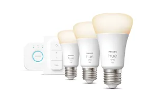 Philips Hue White Starter Pack E27 met 3 lampen, dimmer + Bridge