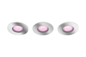 Philips Hue Xamento badkamer inbouwspot White and Color - Chroom - Rond 3-pack
