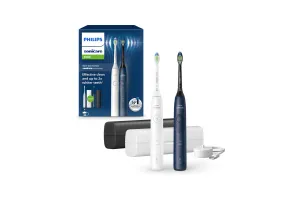 Philips Sonicare 5500 Series - Elektrische Tandenborstels - Wit & Blauw Duopack - 2 Reisetuis - Wittere tanden - HX7119/01 Philips Sonicare 5500 Series - Elektrische Tandenborstels - Wit & Blauw Duopack - 2 Reisetuis - Wittere tanden - HX7119/01