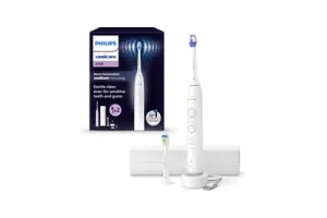 Philips Sonicare 6100 Series - Elektrische tandenborstel - Wit -Extra Optimal White Opzetborstel - Reisetui - Gevoelige tanden- HX7410/02