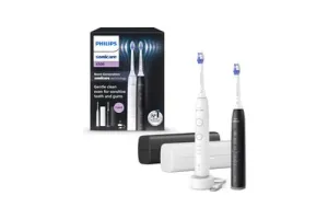 Philips Sonicare 6500 Series - Elektrische Tandenborstel - Zwart &amp; Wit - Duopack - Reisetui - Gevoelige tanden - HX7419/01