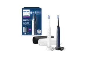Philips Sonicare 7100 series - Elektrische Tandenborstel - Wit & Blauw - Duopack - Reisetui - Gezonder tandvlees - HX7429/01