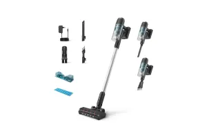 Philips Steelstofzuiger Met Dweilfunctie XC3131/01 - Draadloos - Zuigmond met LED verlichting - Zonder Zak - Handstofzuiger - Alle Vloertypen - Matzwart