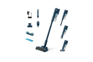 Philips Steelstofzuiger met Dweilfunctie XC5041/01 Aqua - Draadloos en Zonder Zak - Zuigmond met LED Verlichting - Kruimeldief - Batterijduur tot 60 min - Lichtgewicht - Blauw