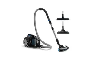 Philips Stofzuiger zonder Zak FC9741/09 - Alle Vloertypen - Sterke Zuigkracht - Met HEPA 13 Allergiefilter - Lang Snoer - Incl 4 Extra Mondstukken - Zwart