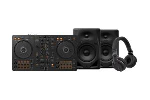 Pioneer DJ DDJ-FLX4 + Pioneer DJ HDJ-CUE1 + Pioneer DJ DM-50D-BT Zwart