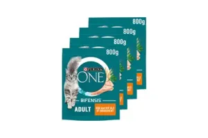 PURINA(R) ONE(R) Adult - Kattenbrokjes - Kip &amp; Volkoren Granen - 4 x 800 g