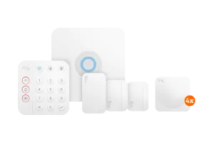 Ring Alarmsysteem met 2 magneetcontacten en 4 bewegingssensoren