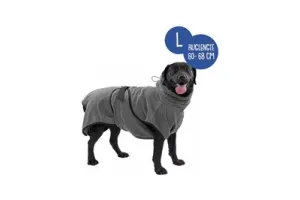 Royal Dry Badjas Hond - Microvezel Hondenbadjas - L - Ruglengte 60-68 cm - Grijs