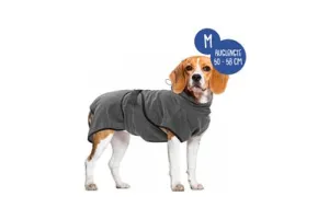Royal Dry Badjas Hond - Microvezel Hondenbadjas - M - Ruglengte 50-58 cm - Grijs