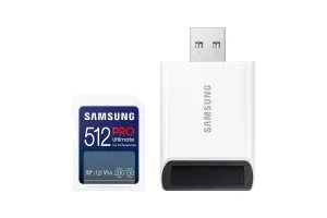 Samsung SDXC PRO Ultimate 512GB 200MB/s + USB lezer Samsung SDXC PRO Ultimate 512GB 200MB/s + USB lezer