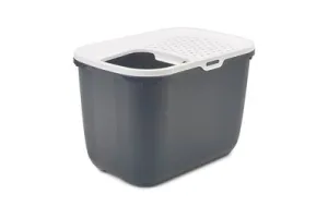 Savic Kattentoilet Hop In 38.5 x 58 x 39 x 5 cm - Kattenbak - Antraciet &amp; Wit