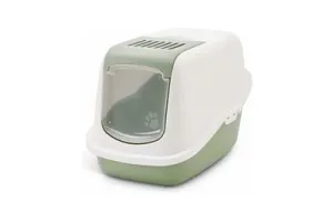 Savic Kattentoilet Nestor - Kattenbak - 56x39x38.5 cm Wit Groen M
