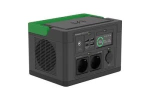 Schneider OffGrid Portable Power Station 330 - Li-Ion accu, LCD, 2x stopcontact, 3x USB-A, 1x USB-C, 1x 12V, wireless charging pad