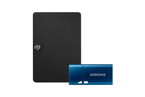 Seagate Expansion Portable 5TB + Samsung USB-C Flash Drive 1