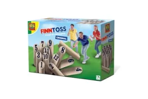 SES - Finntoss - Fins kegelen original - echt houten onderdelen - in handige bewaartas - Familiespel - Buiten Spelen - Kegelen - Hout