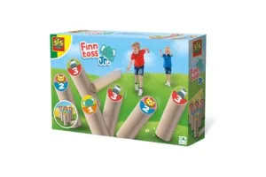 SES - Finntoss Jr. - Fins kegelen Junior - vrolijke, echt houten onderdelen - in handige bewaartas - Buiten Spelen - Gezelschapsspel