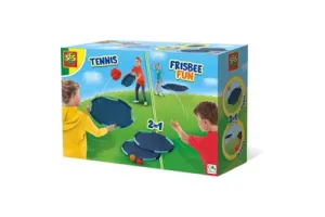SES - Tennis en Frisbee fun - 2 in 1 - twee extra grote tennis frisbees - compact mee te nemen - met 2 splash water ballen