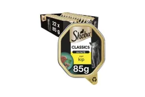 Sheba Kattenvoer - Classic Pate - Natvoer - Kip - kuipjes 22x85g