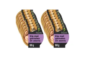 Sheba Kattenvoer - Filets - Garnaal &amp; Oceaanvis &amp; Kip in saus - 16x60g