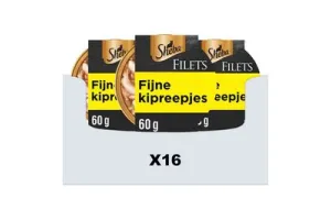 Sheba Kattenvoer - Filets - Kipfilet stukjes in saus - 16x60g