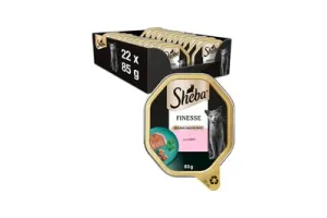 Sheba Kattenvoer - Finesse Mousse - Zalm - kuipjes 22x85g