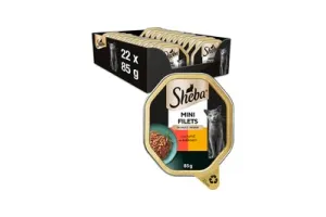 Sheba Kattenvoer - Mini Filets - Rund Kalkoen in Saus - kuipjes 22x85g