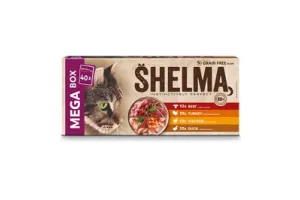 Shelma Kattenvoer Mega box (40x85g) - Graanvrij - Hoog Vleesgehalte