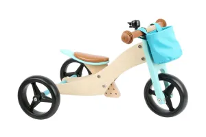 Small Foot - Houten Driewieler en Loopfiets 2in1 Turquoise Small Foot - Houten Driewieler en Loopfiets 2in1 Turquoise
