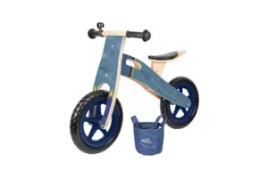 Small Foot - Houten Loopfiets Vliegtuig Blauw