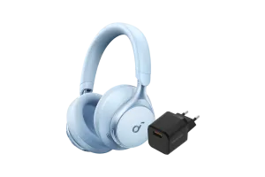 Soundcore Space One Blauw + BlueBuilt Quick Charge Oplader met Usb A Poort 18W Zwart