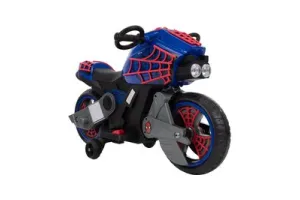 Spider-Man elektrische motor kinderfiets met zijwieltjes - Accuvoertuig 7,2V