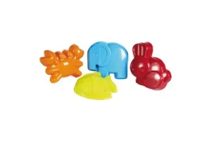 Strand/zomer speelgoed zandvormen/figuren dieren setje 4 delig - zandbak vormpjes voor kinderen
