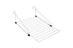 Tomado - Droogrek Den Haag - Ophangen aan deur, douchewand of balkon - 9 meter - 5 jaar garantie - Zilvergrijs