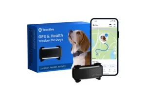 Tractive DOG 6 - Honden GPS met Gezondheid &amp; Activity tracker - Lichtgevende halsband hond - Past op meeste halsbanden - Zwart