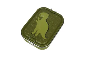 Trixie Brooddoos groot - Mr. Dino - RSV Lunchbox voor kinderen - Makkelijk te openen Broodtrommel - 2 vakken - Groen