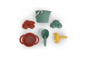 Viking Toys RE:LINE - Emmer Set Met Voertuigzandvormpjes - De Set Bevat 1 Schepje, 1 Harkje, 1 Emmer En 2 Zandvormpjes - Gemaakt Van 100% Gerecycled Plastic - Geschikt Vanaf 1 Jaar